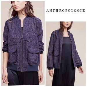 Anthropologie MIRANDA Lace Bomber Jacket